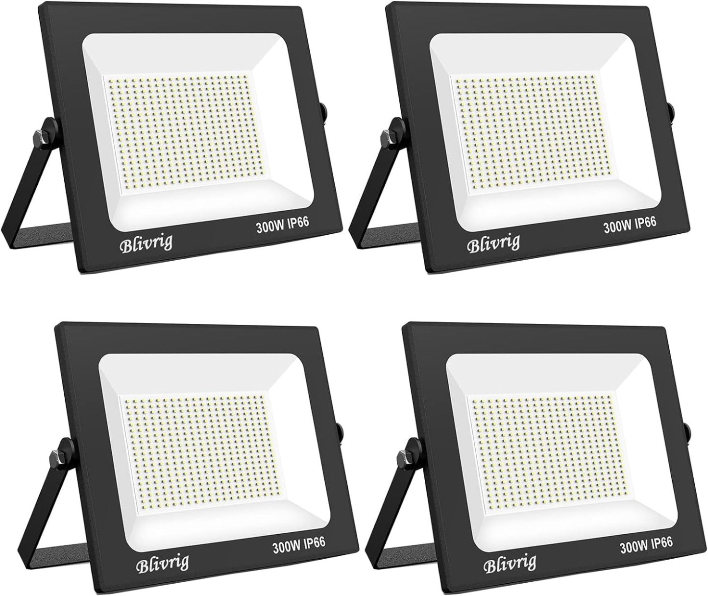 4PCS Foco LED Exterior 300W Blanco Cálido 3000K, 30000LM Focos LED, Lampara LED Pared Techo, LED Luz Foco IP66 Impermeable, Iluminación LED para Garaje, Patio, Terraza, Jardín-Craftgethaus