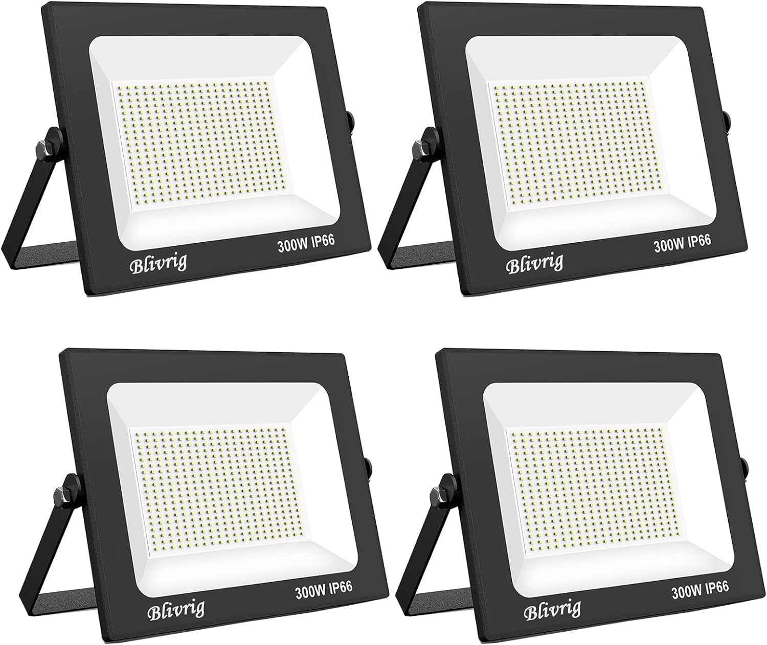 4PCS Foco LED Exterior 300W Blanco Cálido 3000K, 30000LM Focos LED, Lampara LED Pared Techo, LED Luz Foco IP66 Impermeable, Iluminación LED para Garaje, Patio, Terraza, Jardín-Craftgethaus