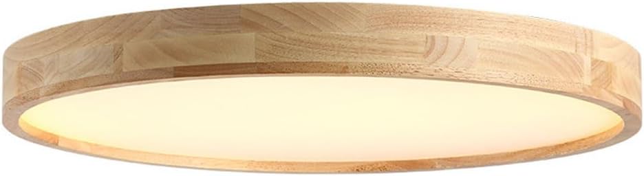 Lámpara de techo original de madera con forma de tatami. Pantalla plana con guía de luz. Lámpara de techo circular minimalista, ideal para salas de estar y dormitorios.-Craftgethaus