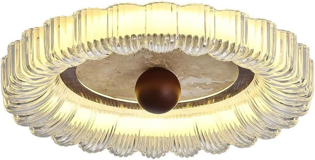 Lámpara de techo medieval de lujo para dormitorio, pantalla acrílica, iluminación plana, moderna y sencilla, redonda, ideal para salas de estar y comedores.-Craftgethaus