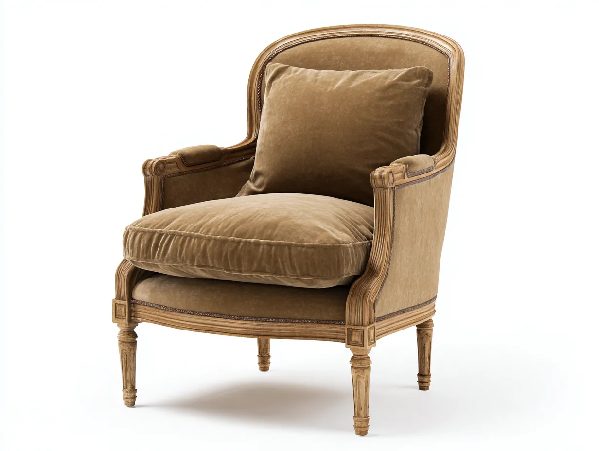 Sillones-tela-madera-87x85x95 cm-marrón claro-estilo francés-Craftgethaus