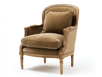 Sillones-tela-madera-87x85x95 cm-marrón claro-estilo francés-Craftgethaus