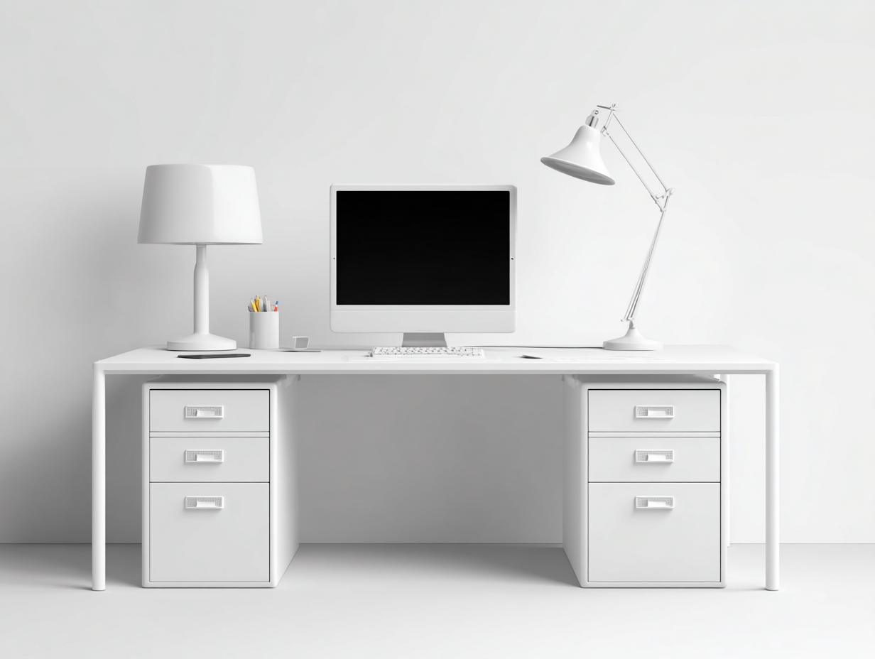 Mesas de oficina - madera-MDF - 162x74x75 cm - blanco - diseño moderno-Craftgethaus