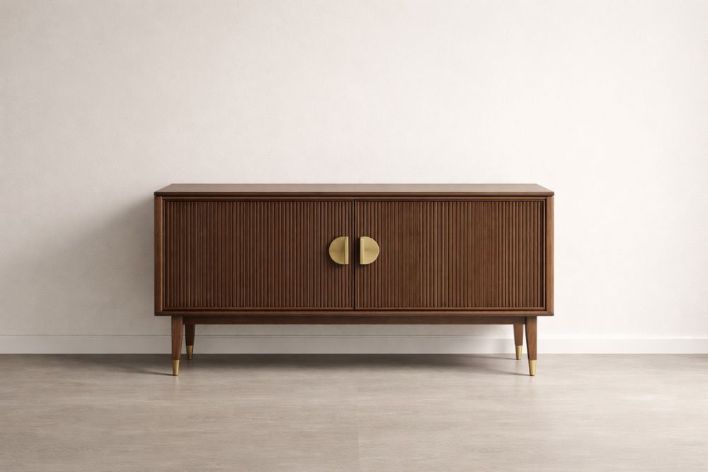 Buffet en Bois Massif avec Portes Battantes Marron