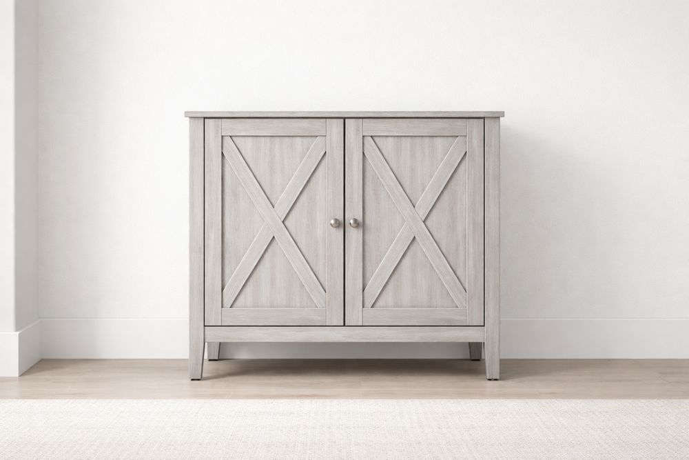 Buffet en bois d'ingénierie portes croisées 76x40x86 cm