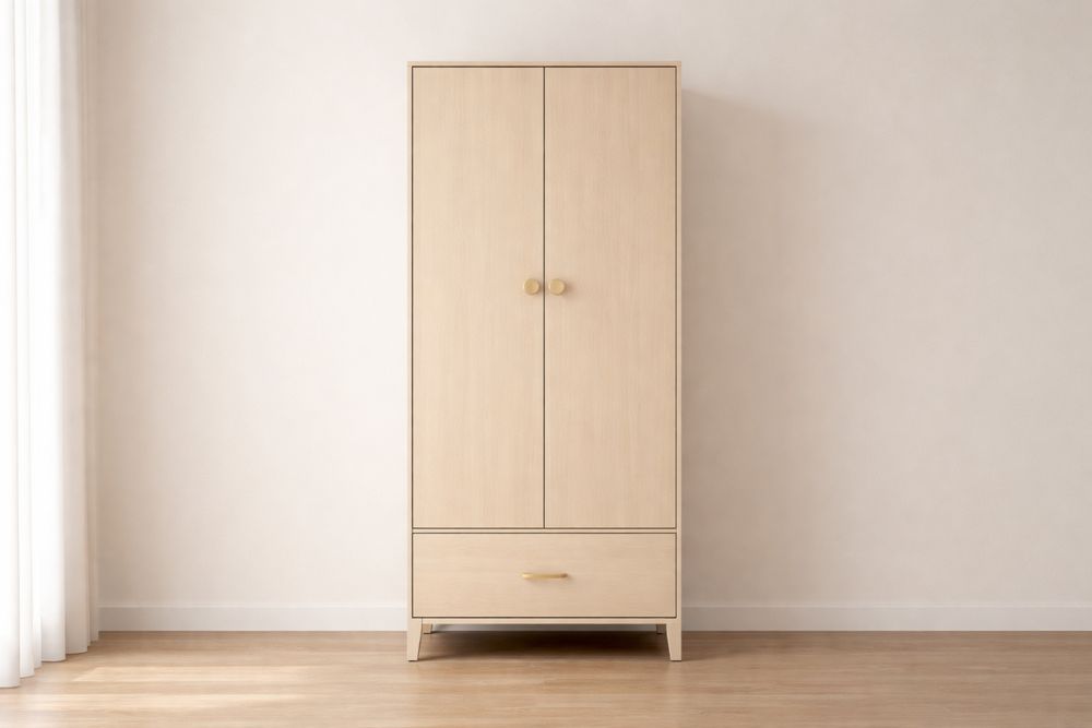 Armoire en bois avec tiroir et 2 portes 180x80x50 cm