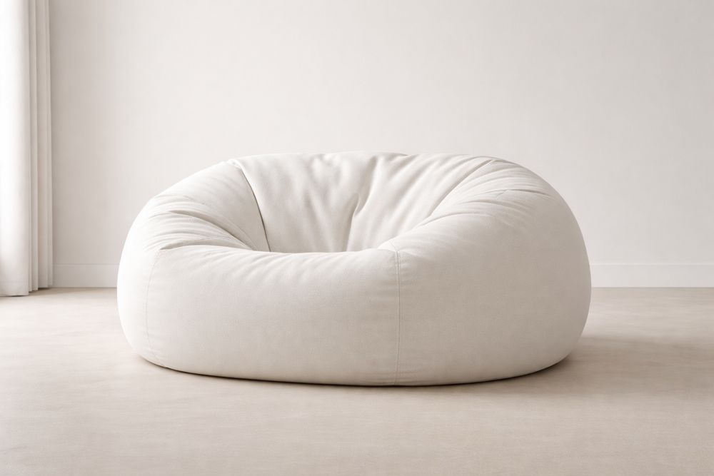 Fauteuil Poire en Tissu Beige