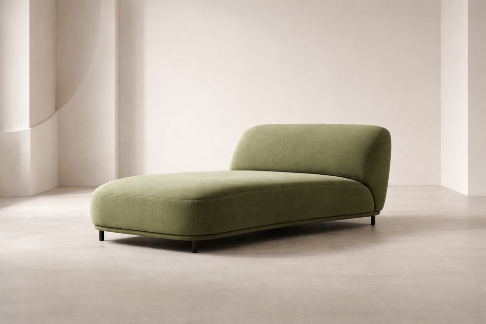 Méridienne en Tissu Vert