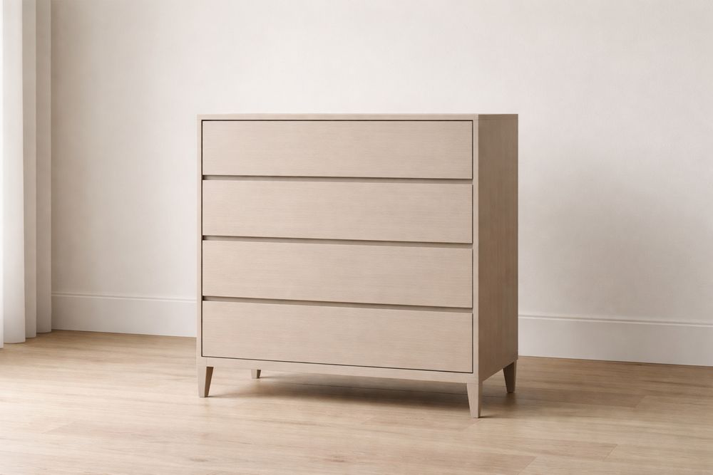 Commode en Chêne Massif à 4 Tiroirs 85x90x45 cm