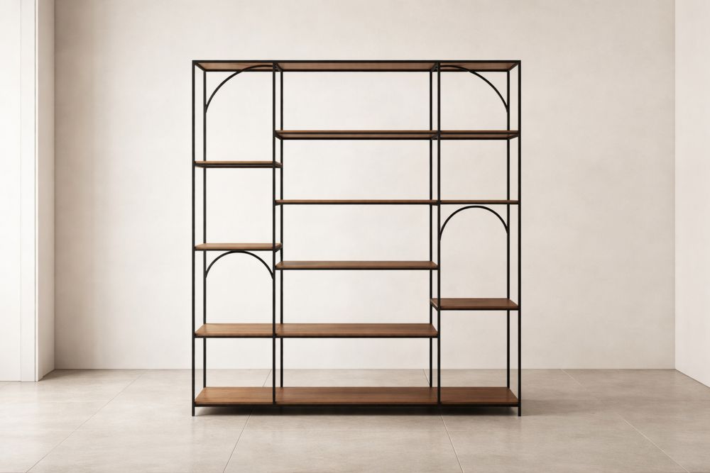 Étagère en métal et bois 180x120x30 cm