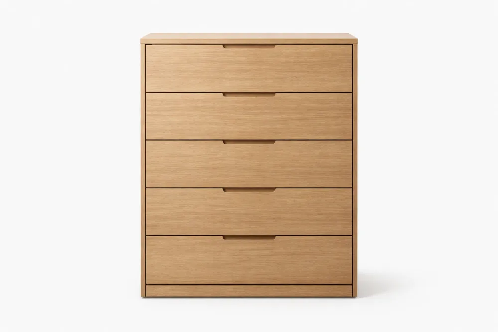 Commode en bois massif 5 tiroirs 90x45x120 cm(l x P x H)