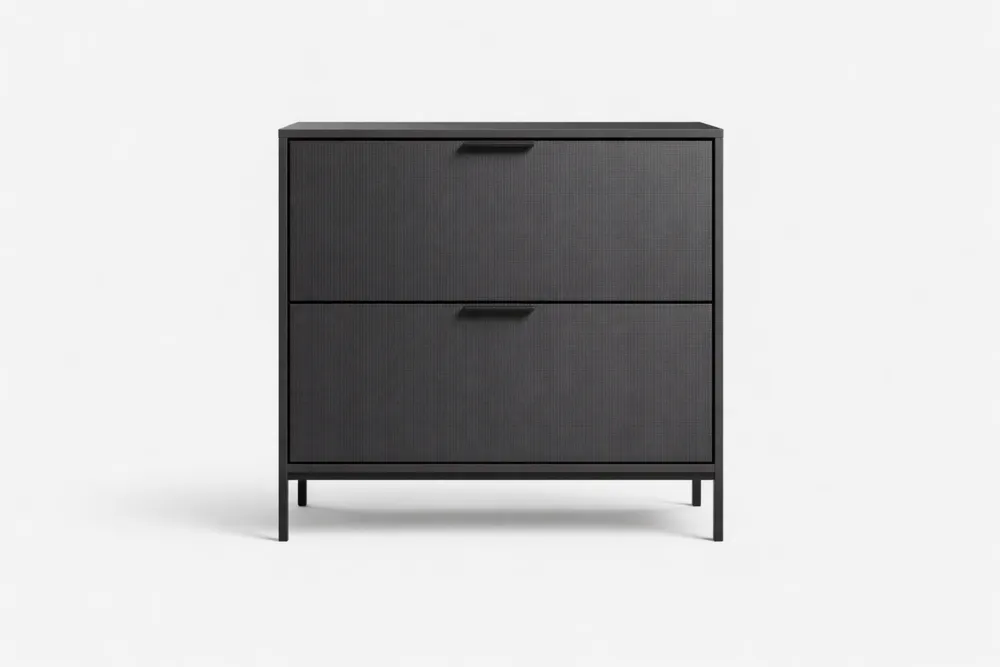 Meuble à chaussures en acier noir