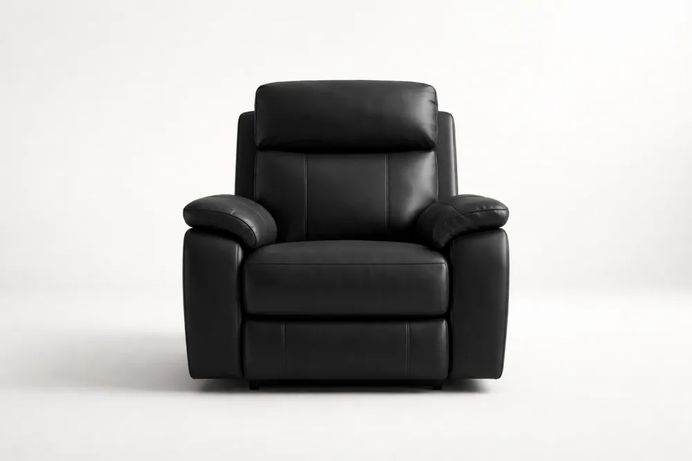 Fauteuil relax inclinable en cuir synthétique noir