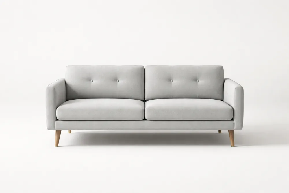 Canapé 2 places en tissu polyester Gris Clair