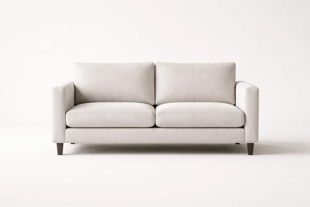 Canapé 2 places en tissu avec pieds en bois massif