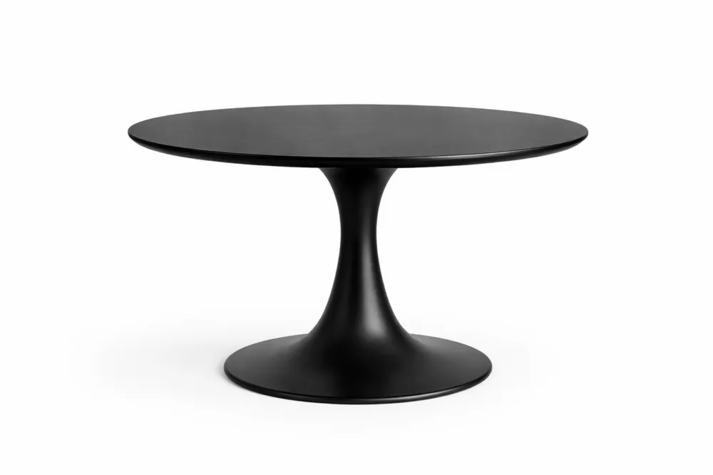 Table à manger ronde en acier noir, diamètre 120 cm