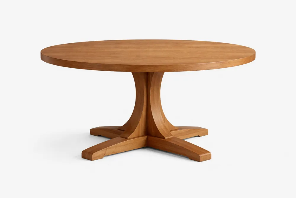 Table à manger ronde en bois de chêne, diamètre 120 cm