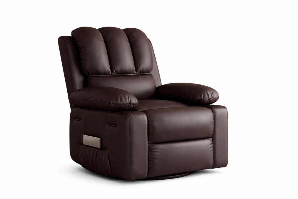 Fauteuil inclinable cuir PU marron 105x85x95 cm