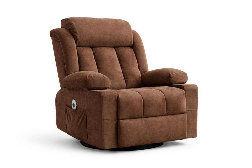 Fauteuil inclinable en tissu brun avec dossier réglable