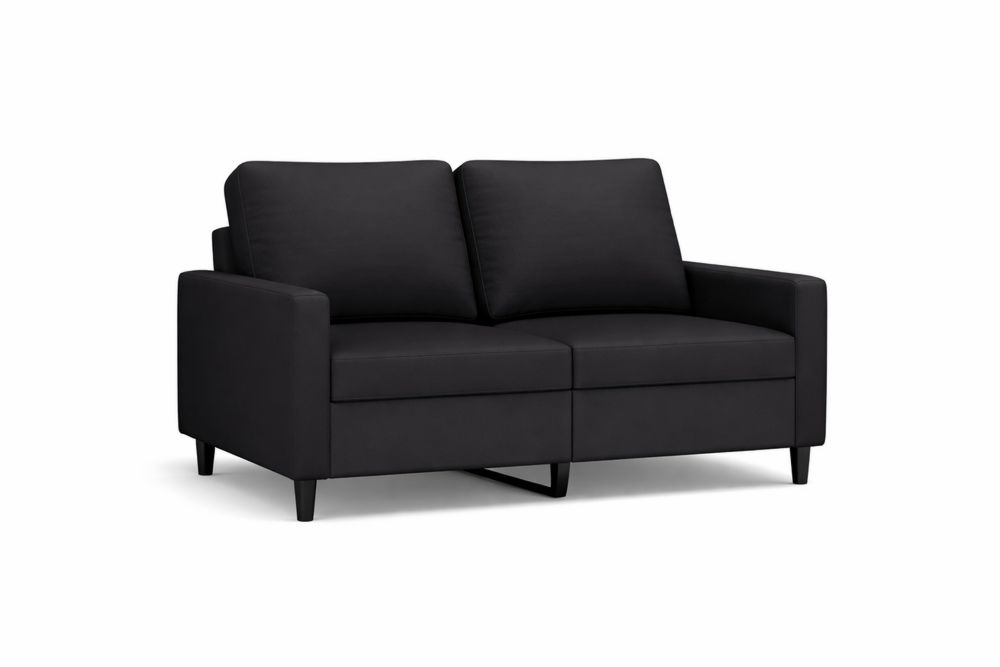 Canapé 2 Places Tissu Noir
