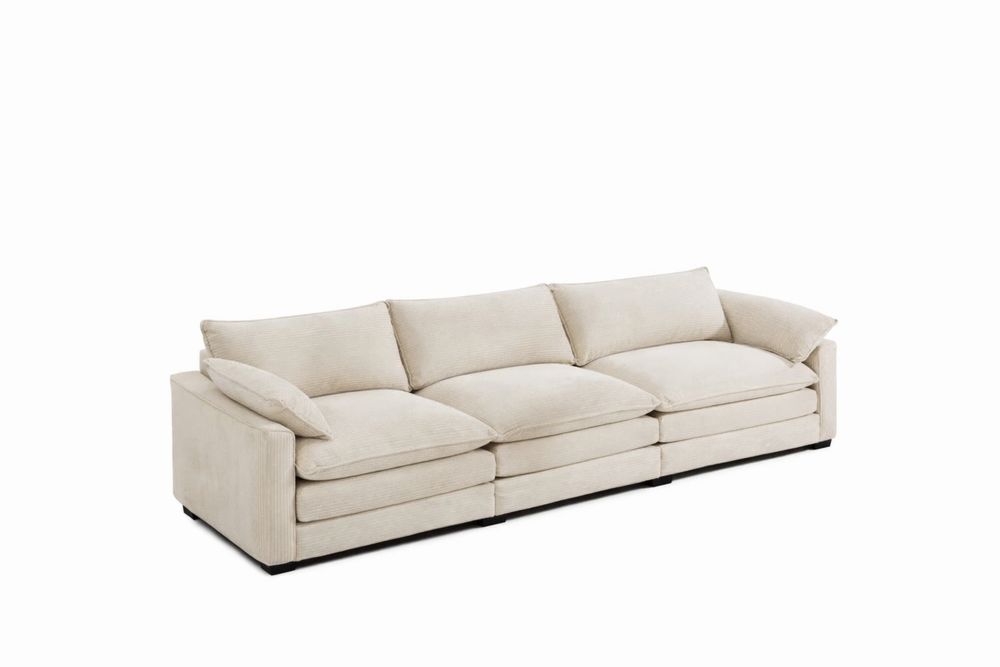 Canapé 3 places en tissu beige