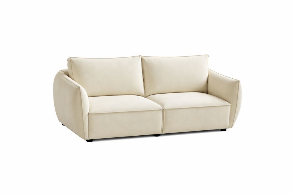 Canapé 2 places en tissu polyester Beige