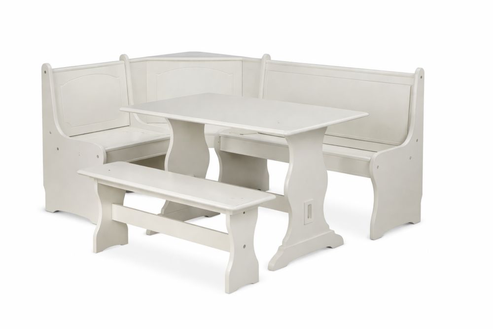 Ensemble de Coin Repas en bois massif Blanc