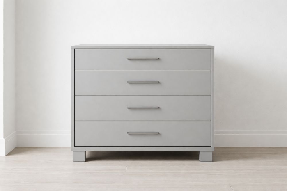 Commode en MDF 4 tiroirs Gris