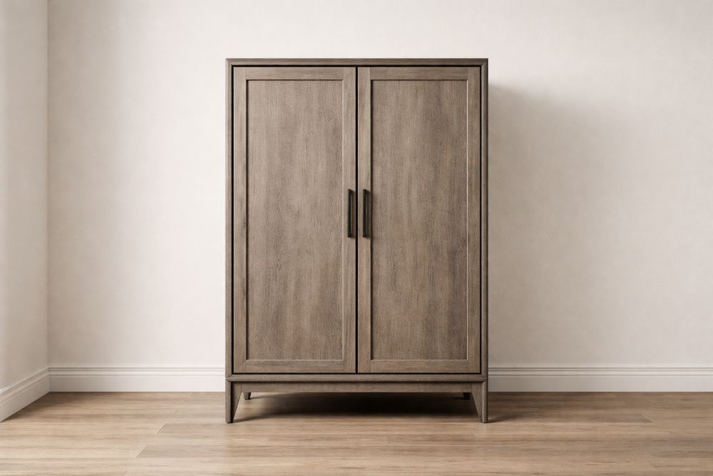 Armoire en Bois de Chêne avec Portes Battantes 180x90x45 cm