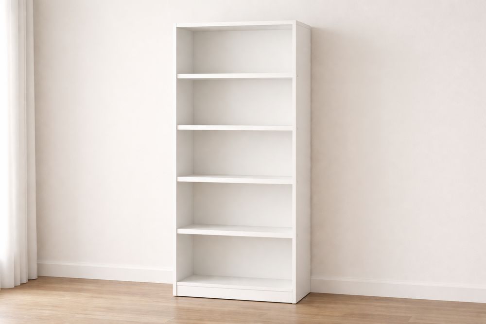 Étagère en bois blanc à 5 niveaux 180x80x30 cm