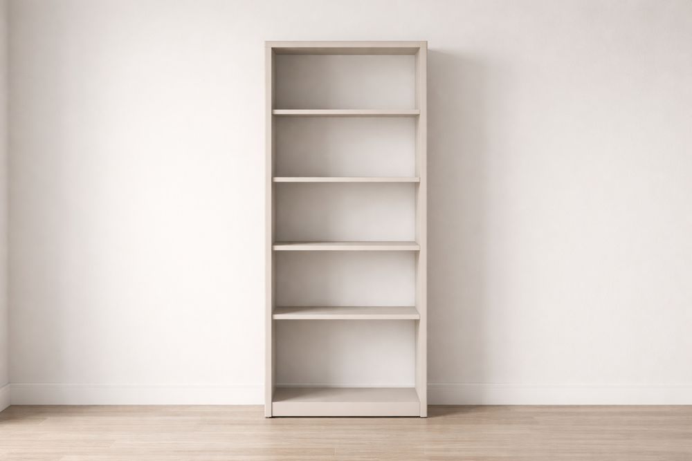 Étagère en bois mélaminé blanc cassé 5 niveaux 180cm x 70cm x 30cm