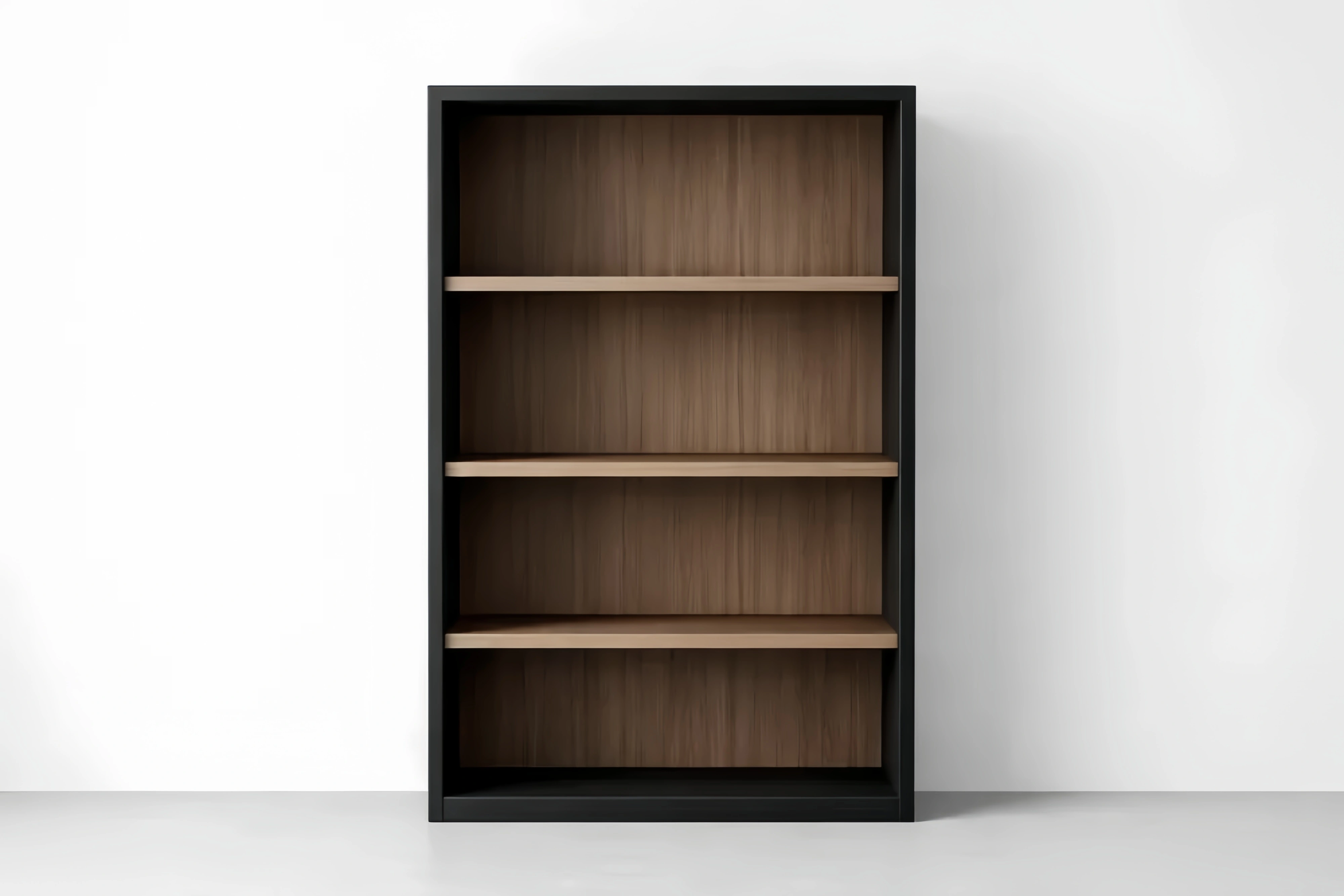 Bibliothèque noir et brun 4 étagères 190x90x30 cm