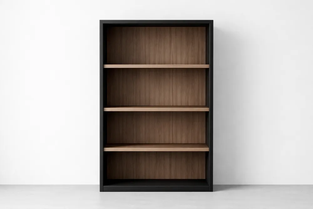 Bibliothèque noir et brun 4 étagères 190x90x30 cm