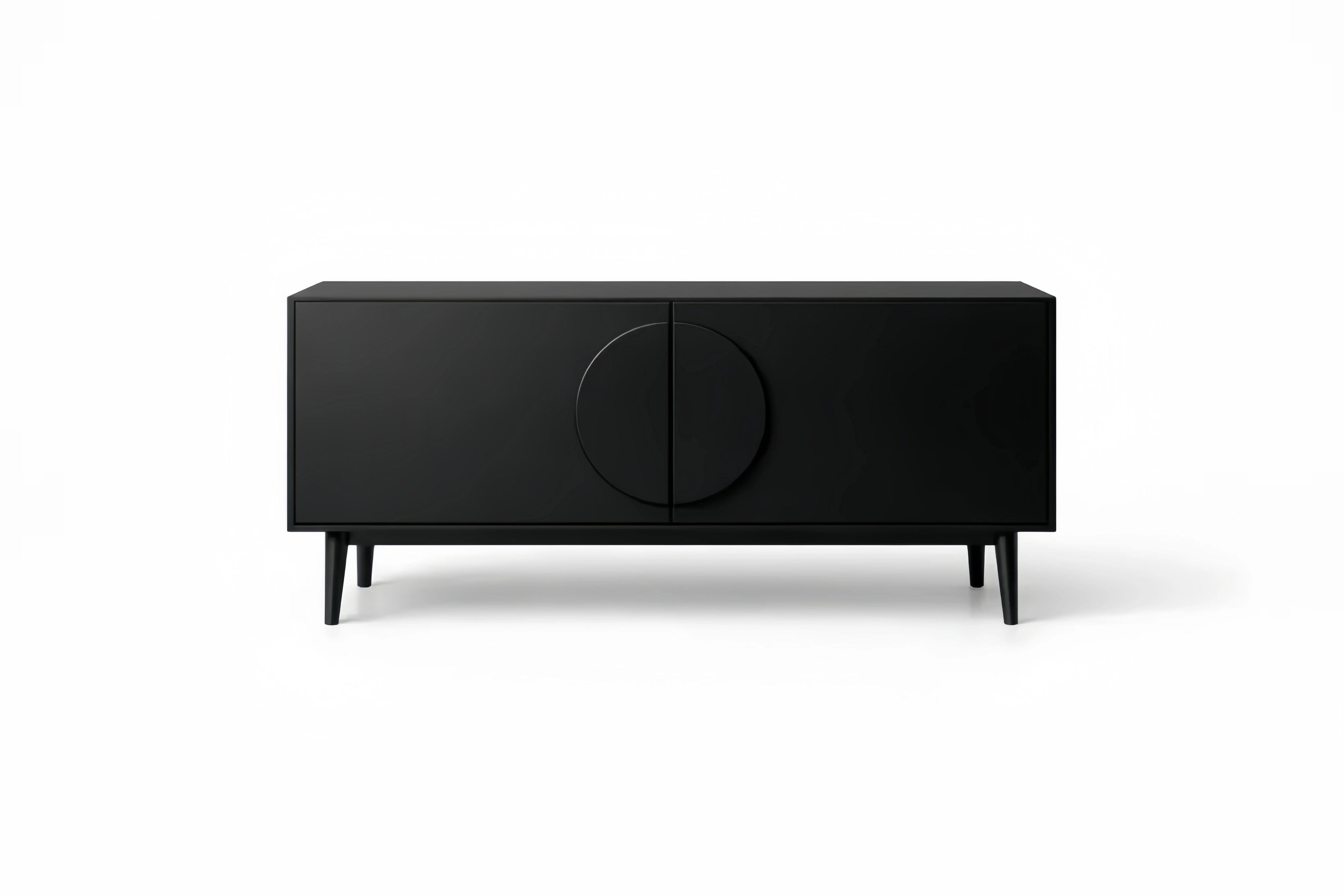 Buffet en MDF avec pieds en acier Noir