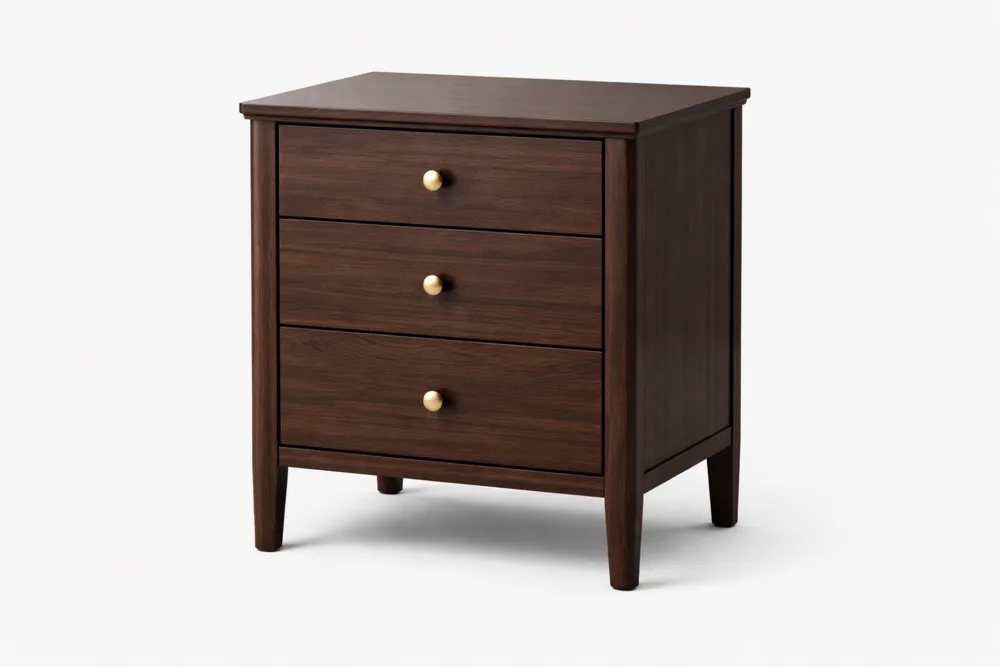 Commode en Bois de noyer avec 3 Tiroirs en Noyer