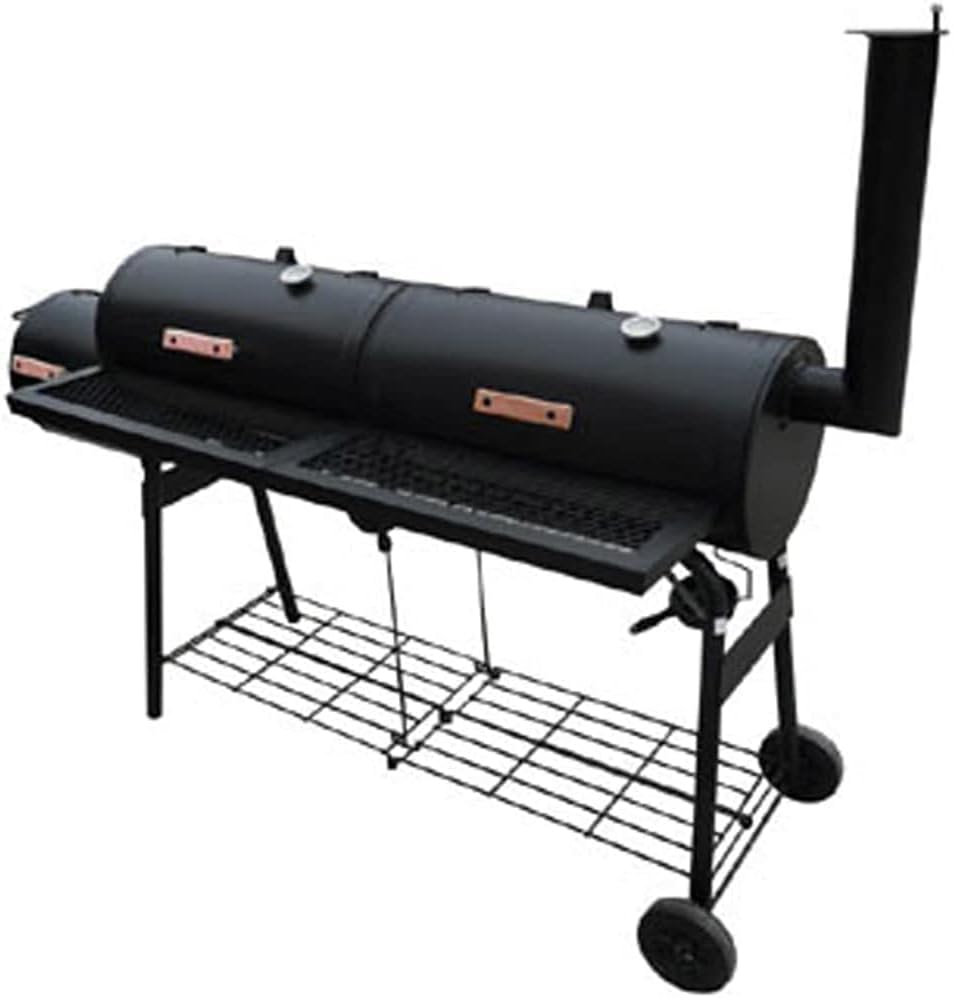 vidaXL Barbacoa Ahumadora Nevada XL Metal Negra BBQ de Carbón Leña y Smoker