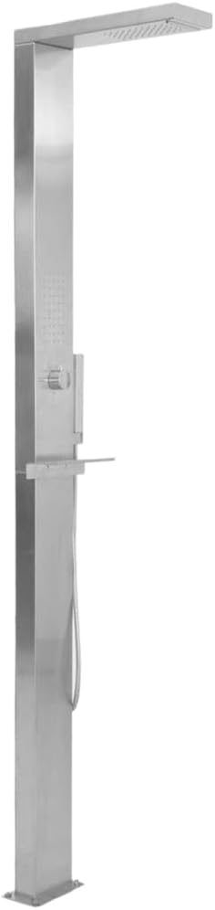 Ducha Exterior Jardín Ducha para Jardín Patio Exterior Piscina Juego Completo para Ducharse de Acero Inoxidable con Diseño Curvado