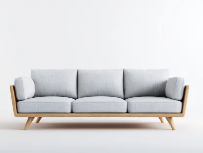 Sofás 3 plazas - Tela-Madera - 232x92x84 cm - Gris claro - Estilo nórdico-Denuppad