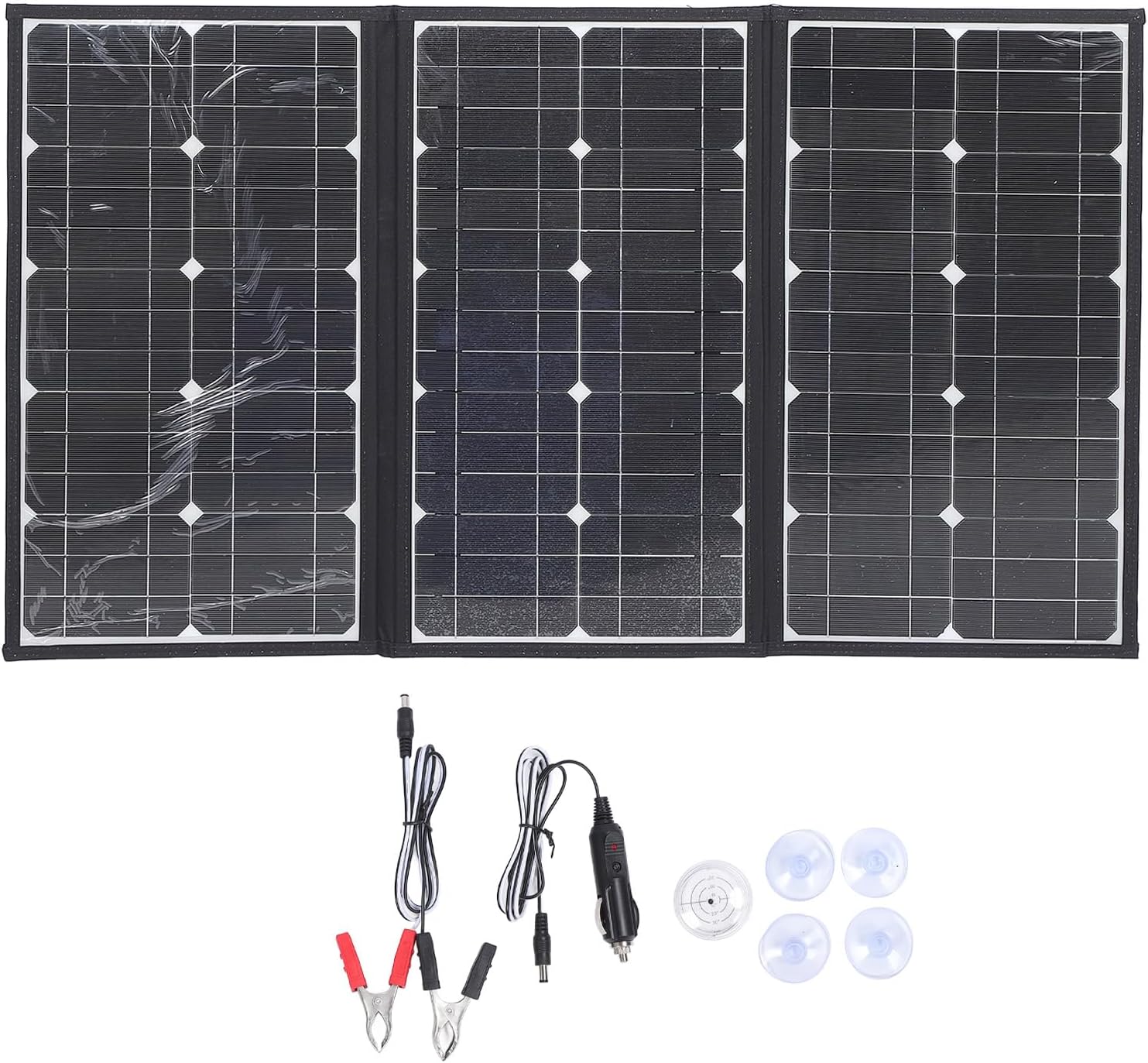 Panel Solar Plegable 200W 18V, Ligero IP65 Resistente al Agua, Cargador Solar Portátil Para Auto, Barco, Caravana - Eficiencia Alta de Conversión, Fácil de Transportar, Ideal par