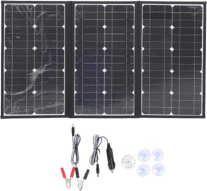 Panel Solar Plegable 200W 18V, Ligero IP65 Resistente al Agua, Cargador Solar Portátil Para Auto, Barco, Caravana - Eficiencia Alta de Conversión, Fácil de Transportar, Ideal par