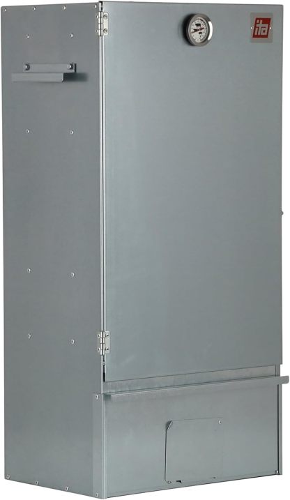 ITA Ahumador 7005 81x28x40 cm de Acero Inoxidable con Termómetro y Accesorios - Resistente a la Corrosión, Duradero - Ahumadero Premium para Carne, Pescado, Queso, Salchichas