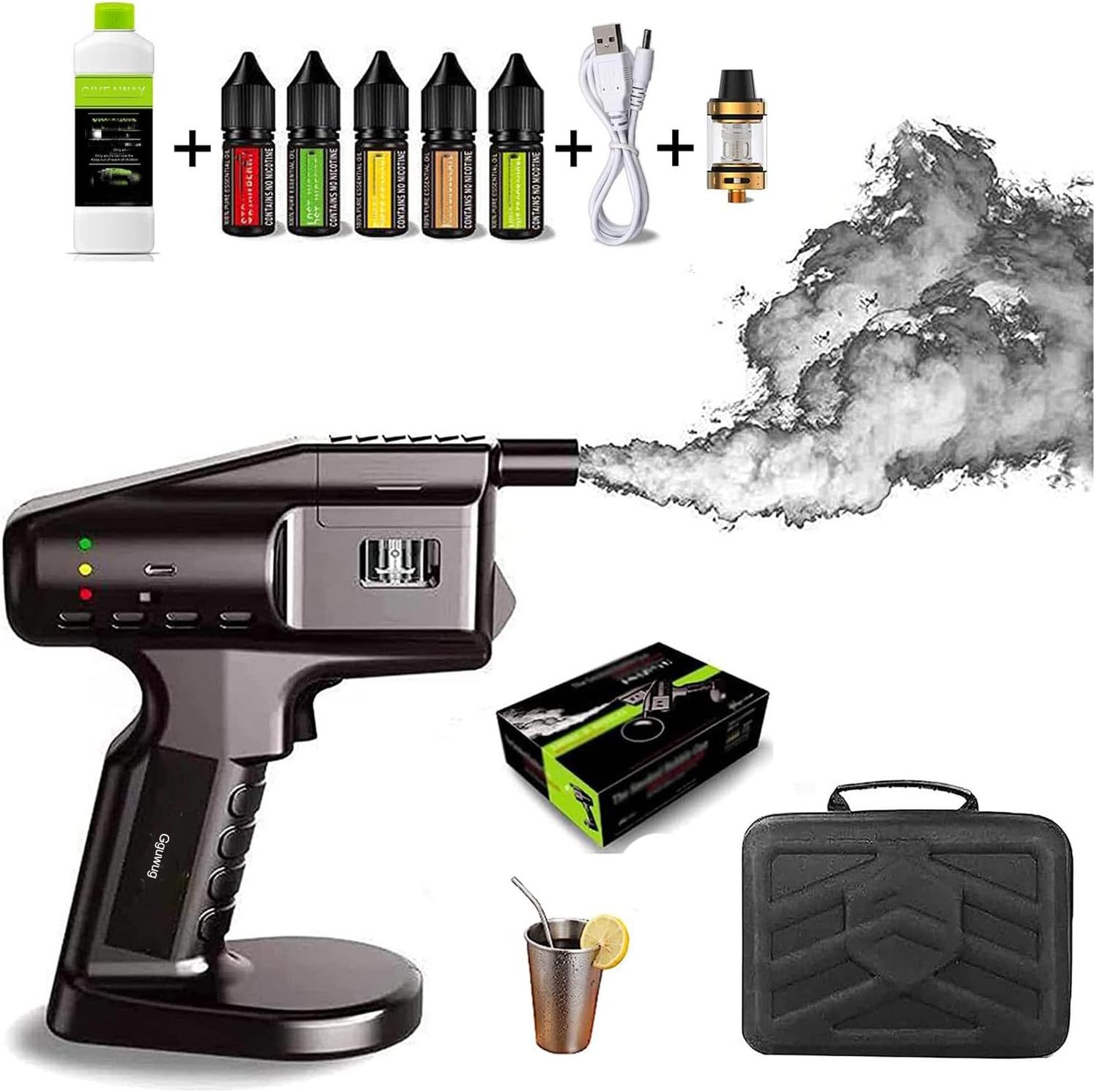 Pistola infusora de humo alimentada por USB, ahumador de cocina de mano para ahumar en frío, quesos, salmón, salchichas y cócteles