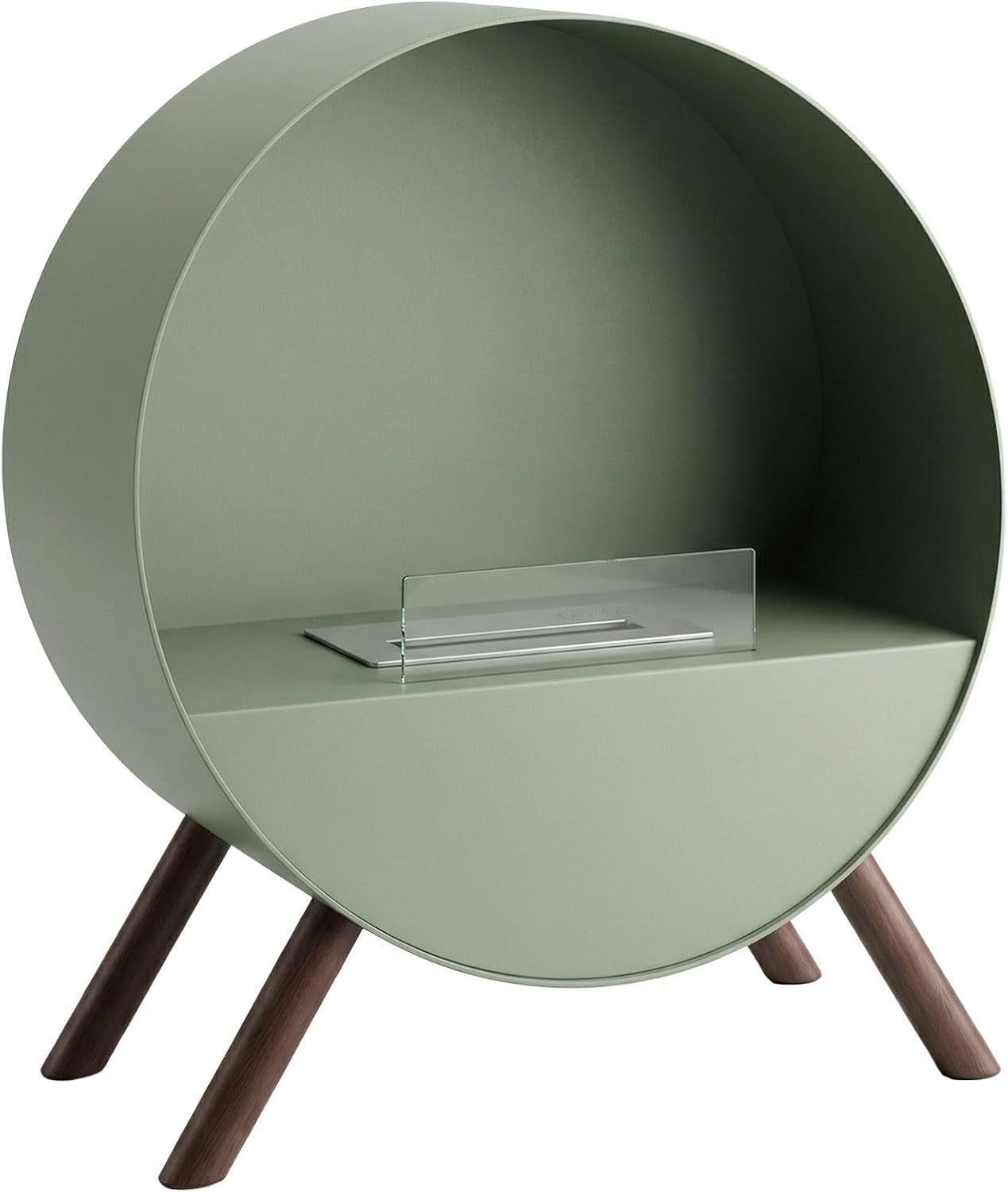 Frankystar Venere – Chimenea de suelo, 60 x 72 x 30 cm, de diseño de interior, patas de madera de pino salvia