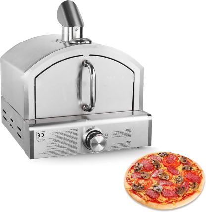 Horno De Pizza A Gas, Horno De Pizza Para Barbacoa De 12 Pulgadas, Máquina Para Hacer Pizza De Acero Inoxidable Para Encimera, Piedra Para Pizza, Barbacoas Para Exteriores, Horno De Propano Con Válvul