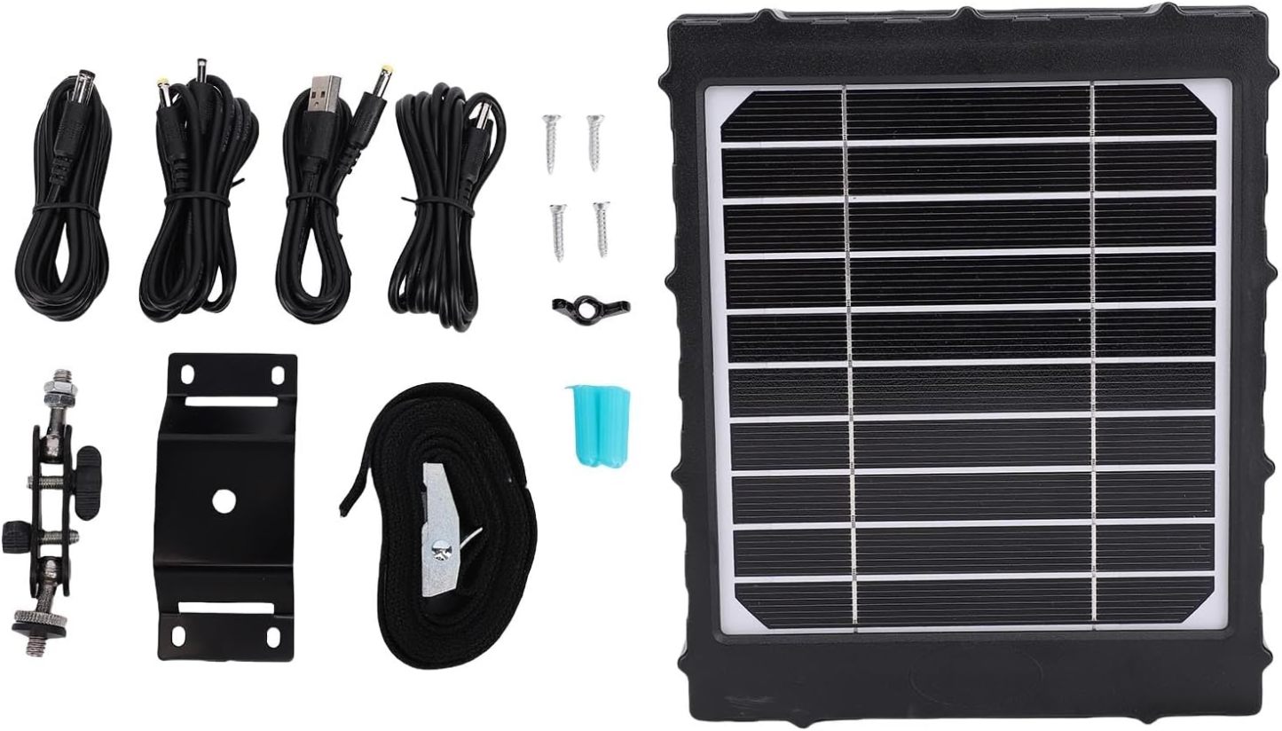 Tissting Solar Panel Cargador 8000mAh Impermeable IP66 Con Puertos USB - Para Cámara De Caza Y Fotografía Al Aire Libre Con Batería Integrada Y Panel Monocristalino De 188x157x28mm