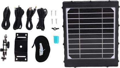 Tissting Solar Panel Cargador 8000mAh Impermeable IP66 Con Puertos USB - Para Cámara De Caza Y Fotografía Al Aire Libre Con Batería Integrada Y Panel Monocristalino De 188x157x28mm