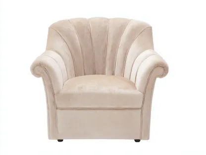 Sillón de tela-Tela aterciopelada-94x90x88 cm-Beige-Estilo clásico cómodo para salón-Denuppad
