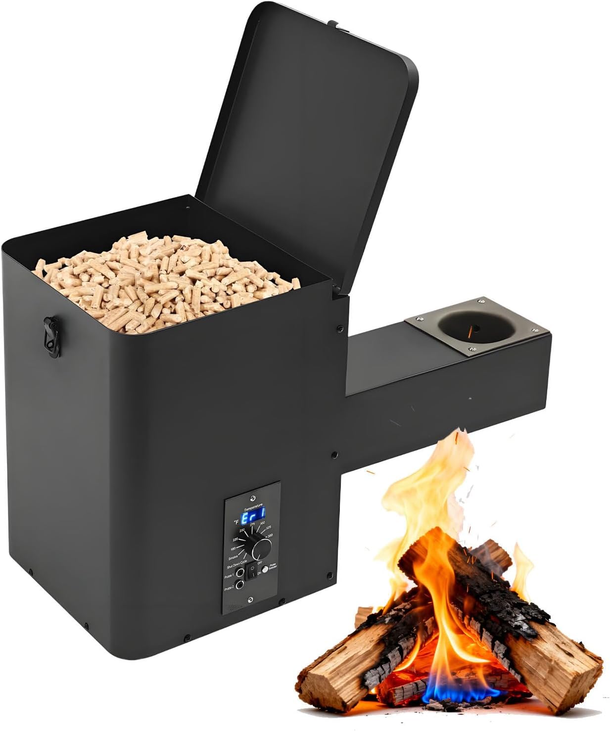 Kit de Montaje de tolva para ahumador de pellets para Barbacoa, Kit de conversión de tolva para ahumador de pellets, para Barbacoa, Ahumado, horneado, asado y estofado