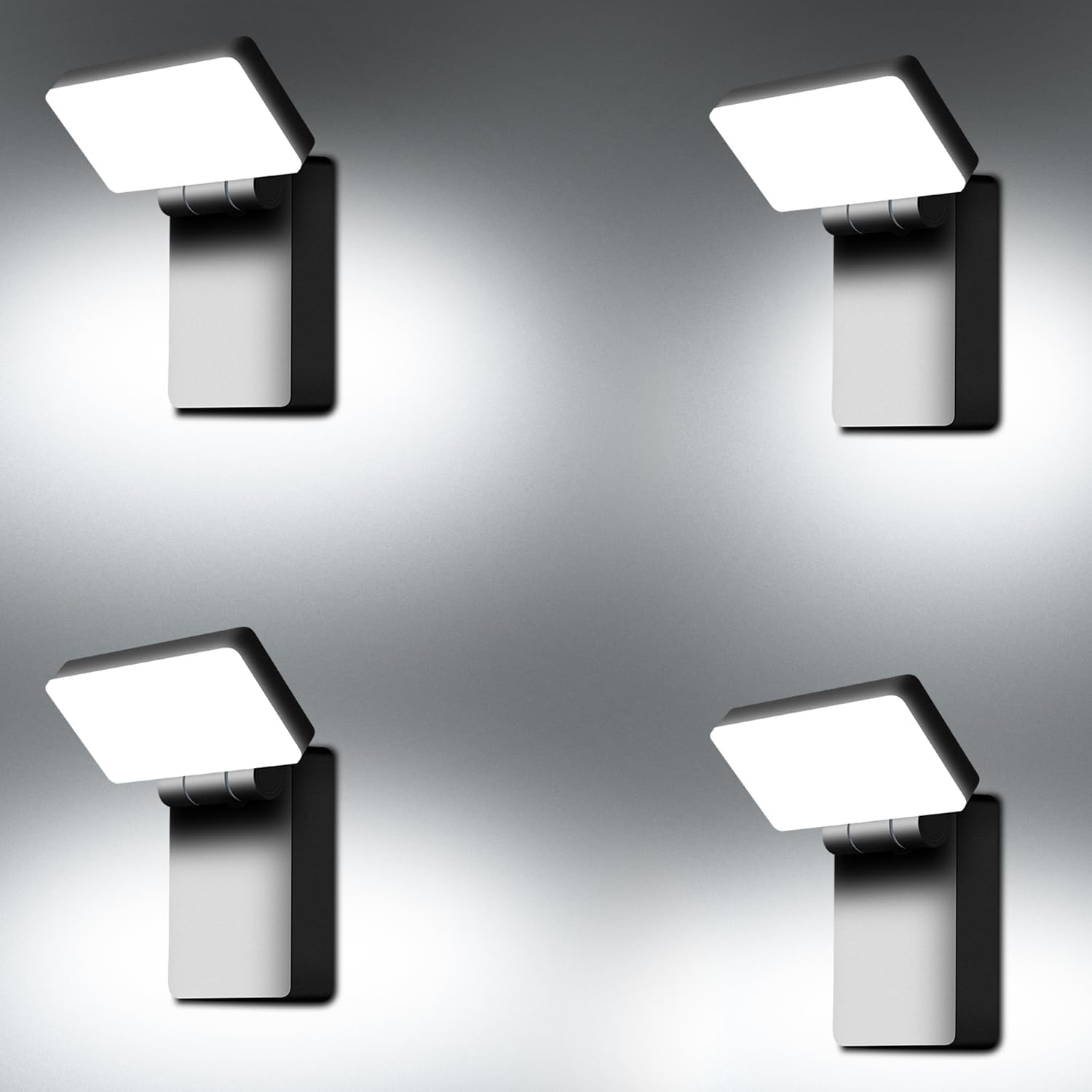 Kingwen Aplique Exterior 40W Aplique de Pared Exterior LED Luz Moderna 3000K Blanco Panel Giratorio 360 ° lámpara de Pared exterior impermeable IP65