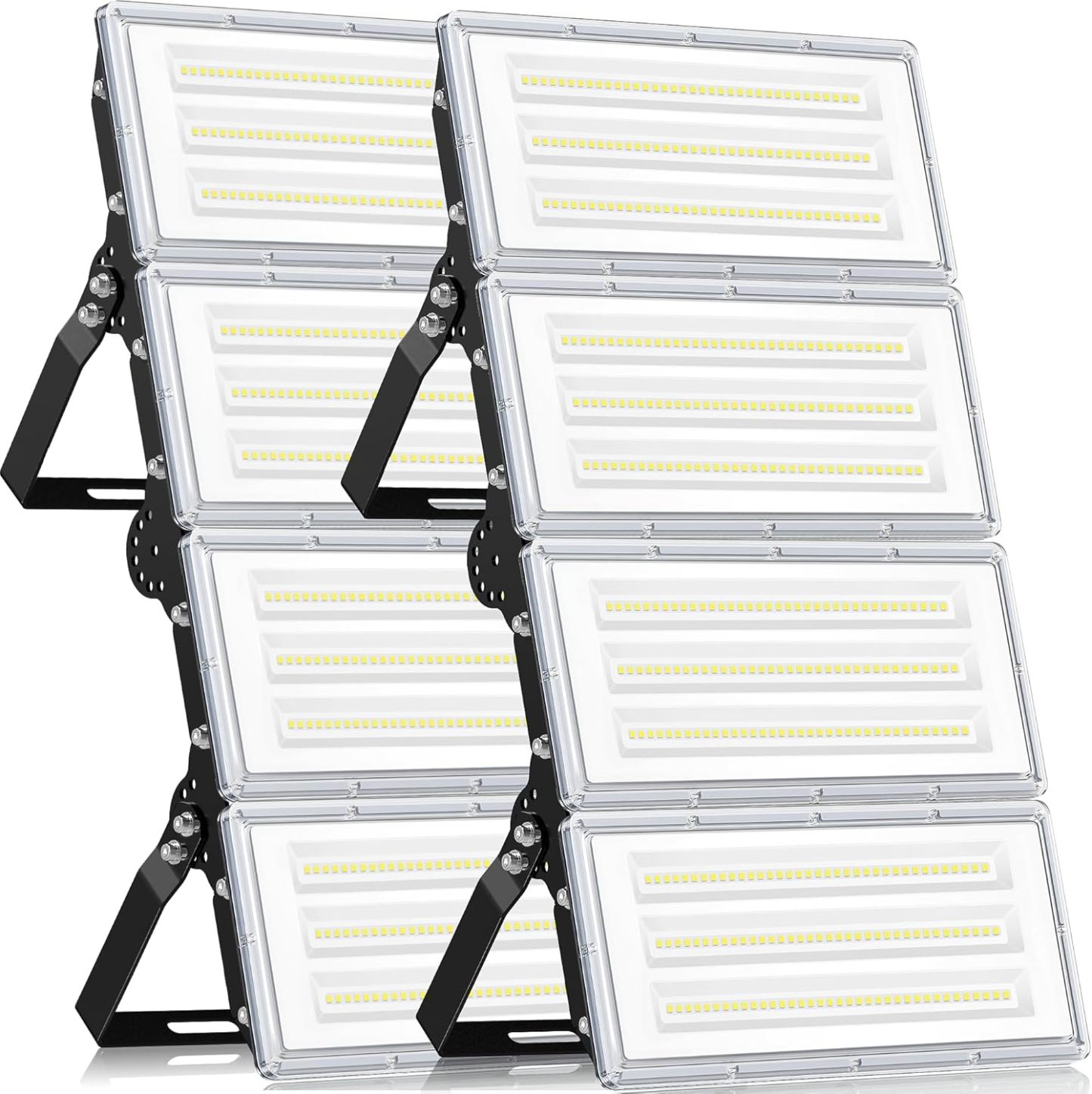 YIQIBRO Focos LED Exterior 400W 2 Piezas, 40000LM 6500K Blanco Frío 4 en 1 Luz Exterior con 420 LEDs, IP67 Impermeable 85-265V Lampara LED con Transformador para Jardin Garaje Hotel Fábrica Estadio